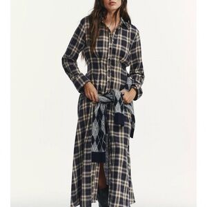 NWT Zara plaid waisted midi dress
